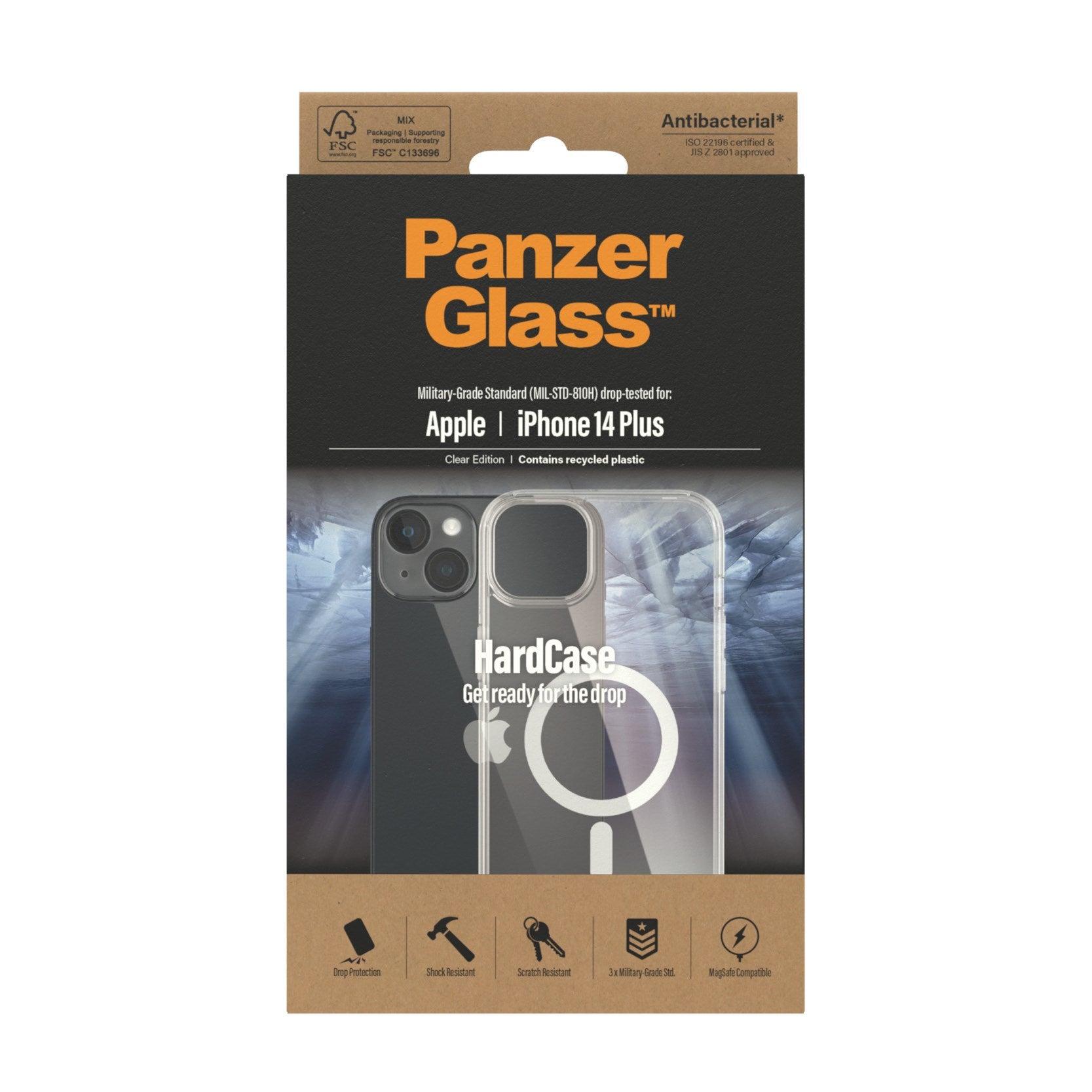 PanzerGlass® HardCase Transparent w. White MagSafe iPhone 14 Plus